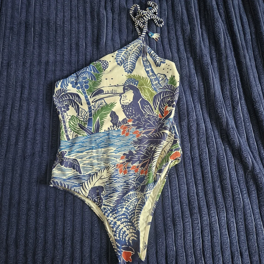 FARM Rio One Shoulder Tropical Print One Piece - Picture 5 of 6